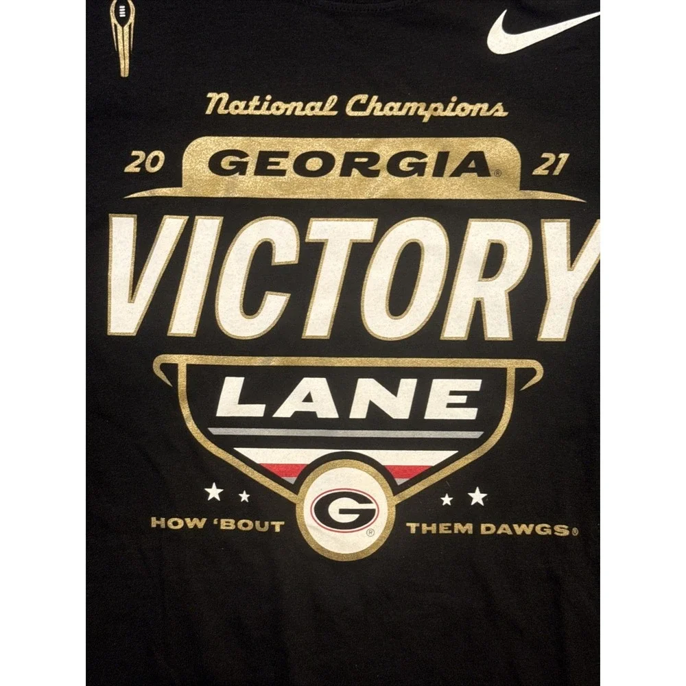 Georgia Bulldogs Shirt Mens Large Nike Bulldogs 2021 National Champs Black